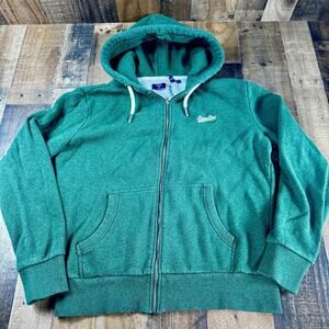 SUPERDRY Full Zip Sport HOODIE Mens XL Green Athletic Outdoor Casual Streetwear